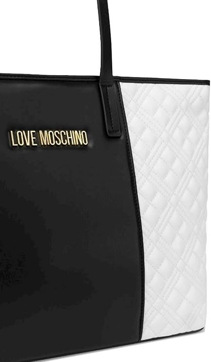 Borsa MoschinoLoveDonna Borsa Quilted Pu Bicolor Off WhiteBlack