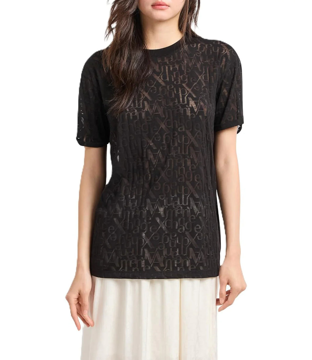 Camiseta ArmaniExchange de algodón cuello redondo para mujer