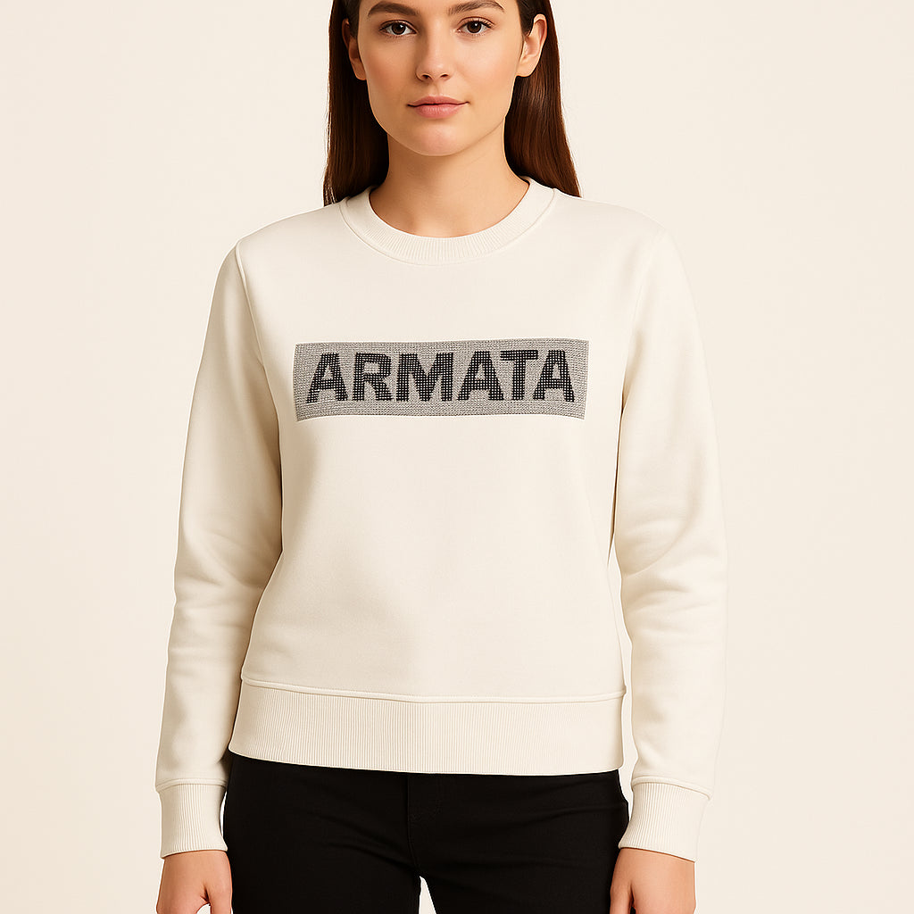 Felpa Donna Armata di Mare con Logo Strass