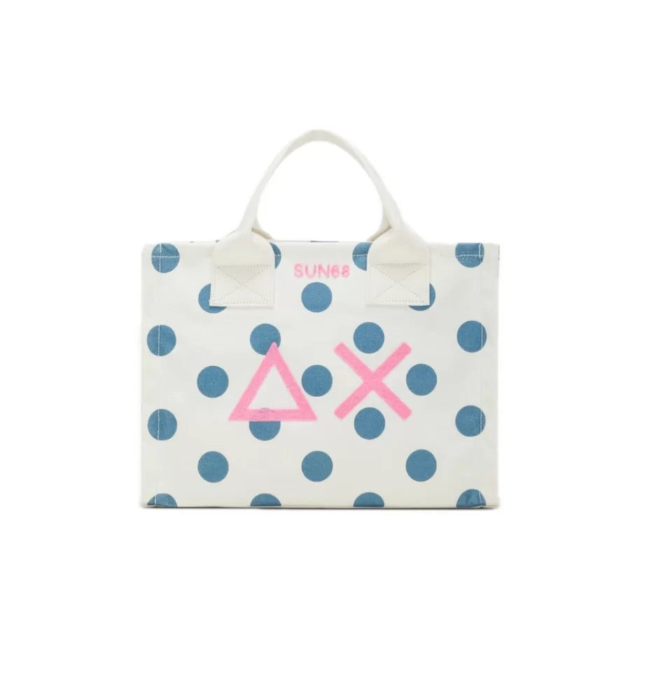 Bolso Mini SUN68 Beach para Mujer, Bolso de Lona de Algodón