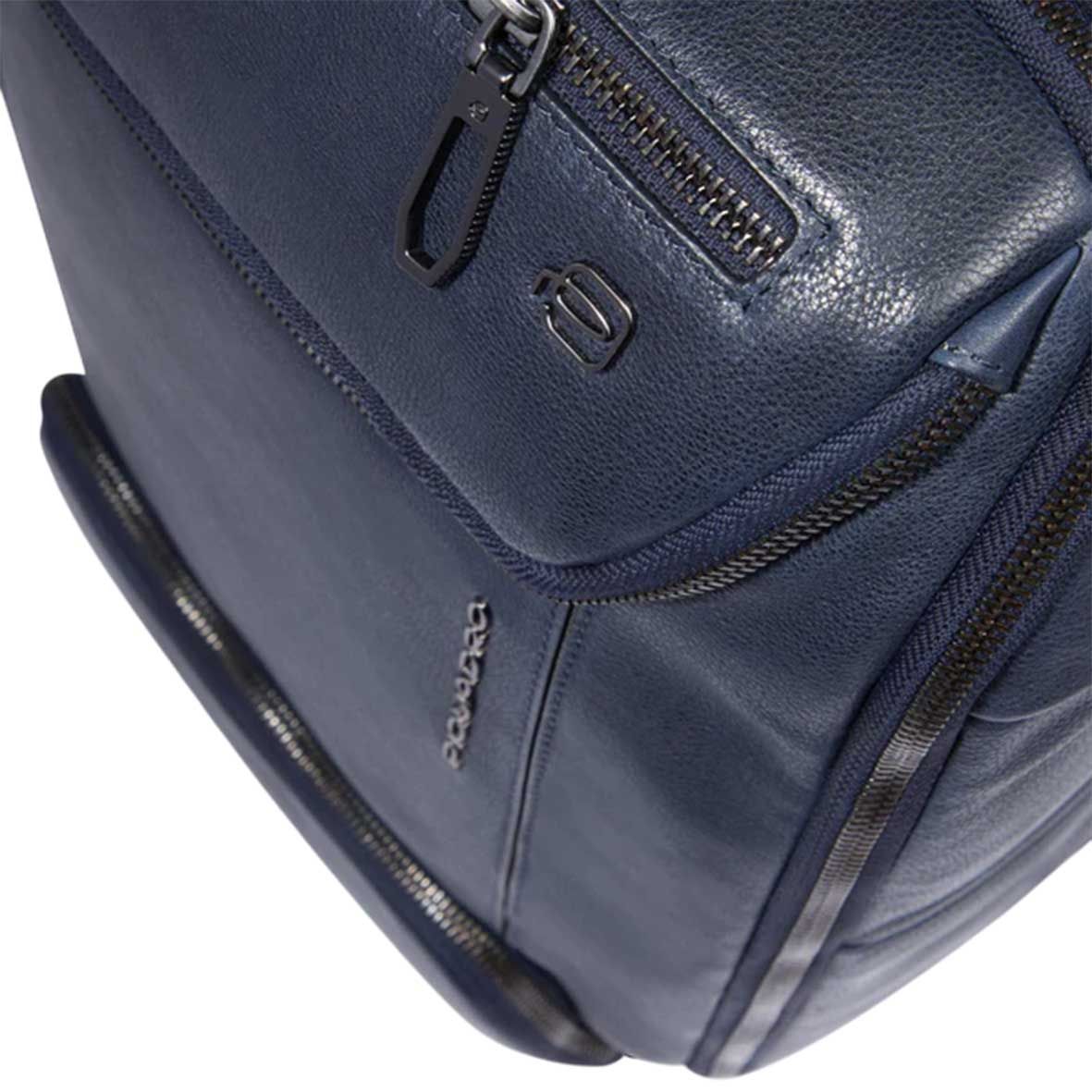 Zaino PQUADRO Pelle Tessuto Porta Laptop