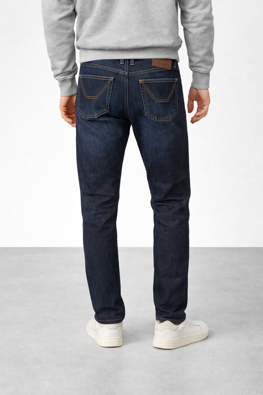 JeckersonJeans Uomo Slim Fit Denim Toppe Frontali e Logo Ricamato