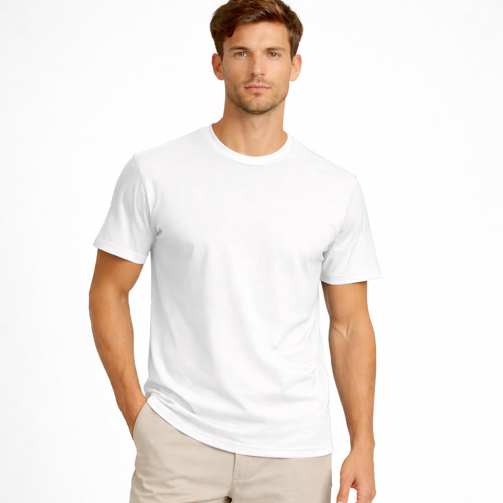 Men's Mercerized Cotton Crew Neck Premium Milan Stitch T-Shirt