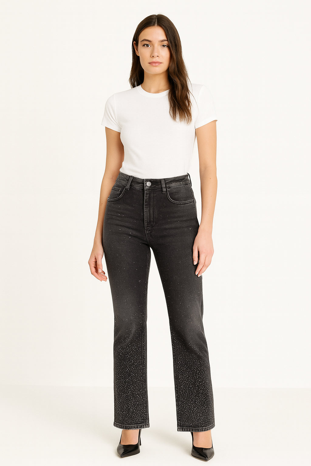 Jeans Donna Gattinoni con Strass Vita Alta