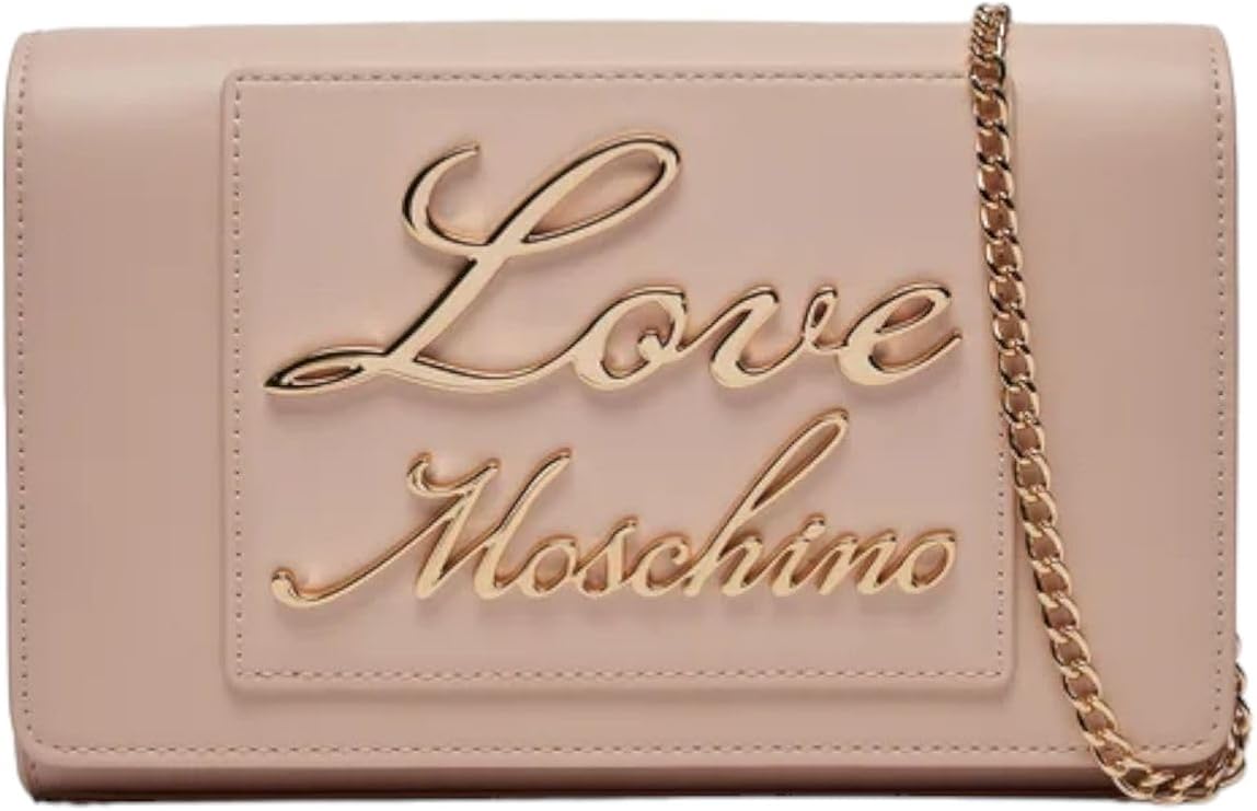 Borsetta Mano TracollaMoschino Lettering metallo dorato Lovely Love