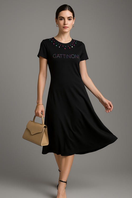 Abito Gattinoni con Strass Multicolor
