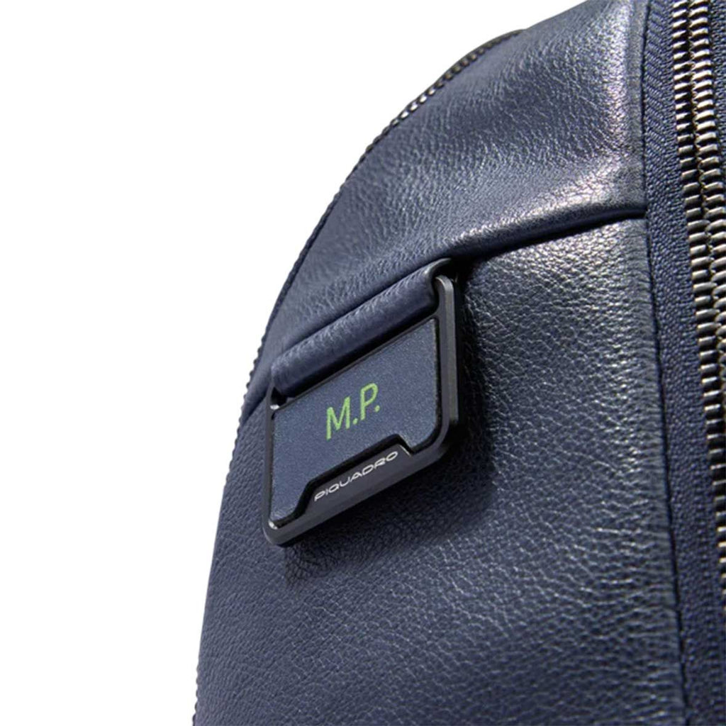 PQUADRO Leather and Fabric Laptop Backpack