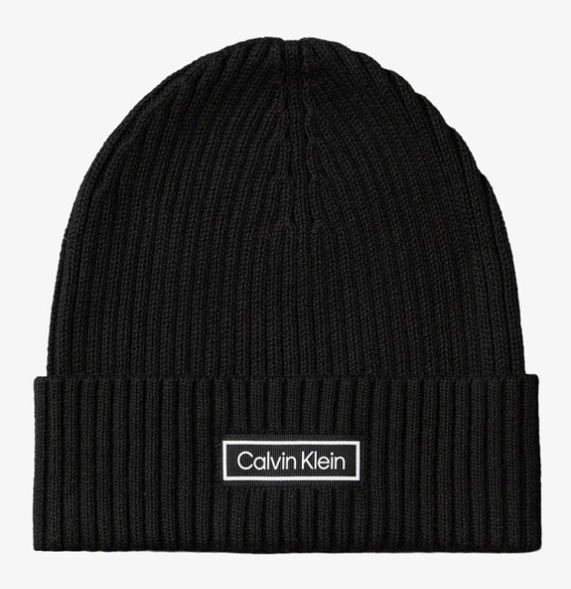 Berretto Patch Chunky Rib Cotton Beanie