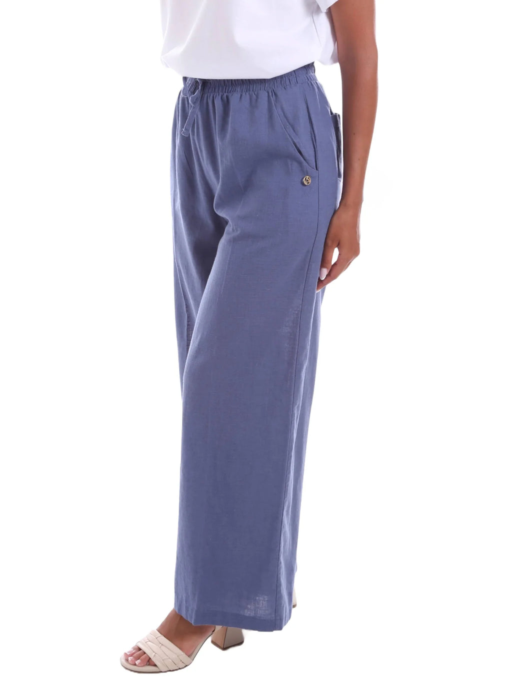 Casual, Cool Linen Palazzo Pants