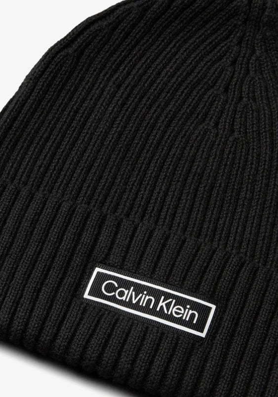 Berretto Patch Chunky Rib Cotton Beanie