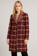 Women's Long Reversible Houndstooth Coat