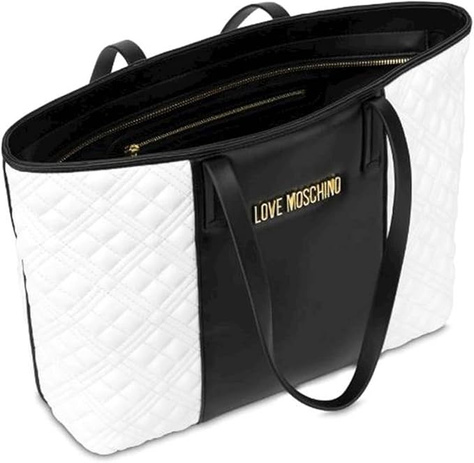 Borsa MoschinoLoveDonna Borsa Quilted Pu Bicolor Off WhiteBlack