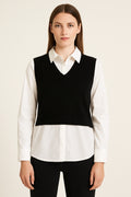 Jersey sin mangas con camisa integrada Gattinoni