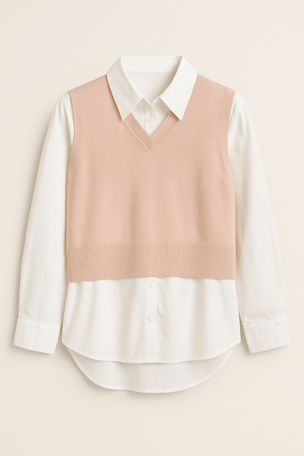 Maglioncino smanicato con camicia integrata Gattinoni