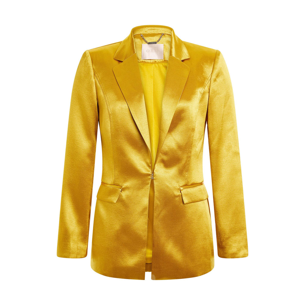 Giacca Donna GuessChampagne Oro Satin  Blazer Elegante Slim Fit