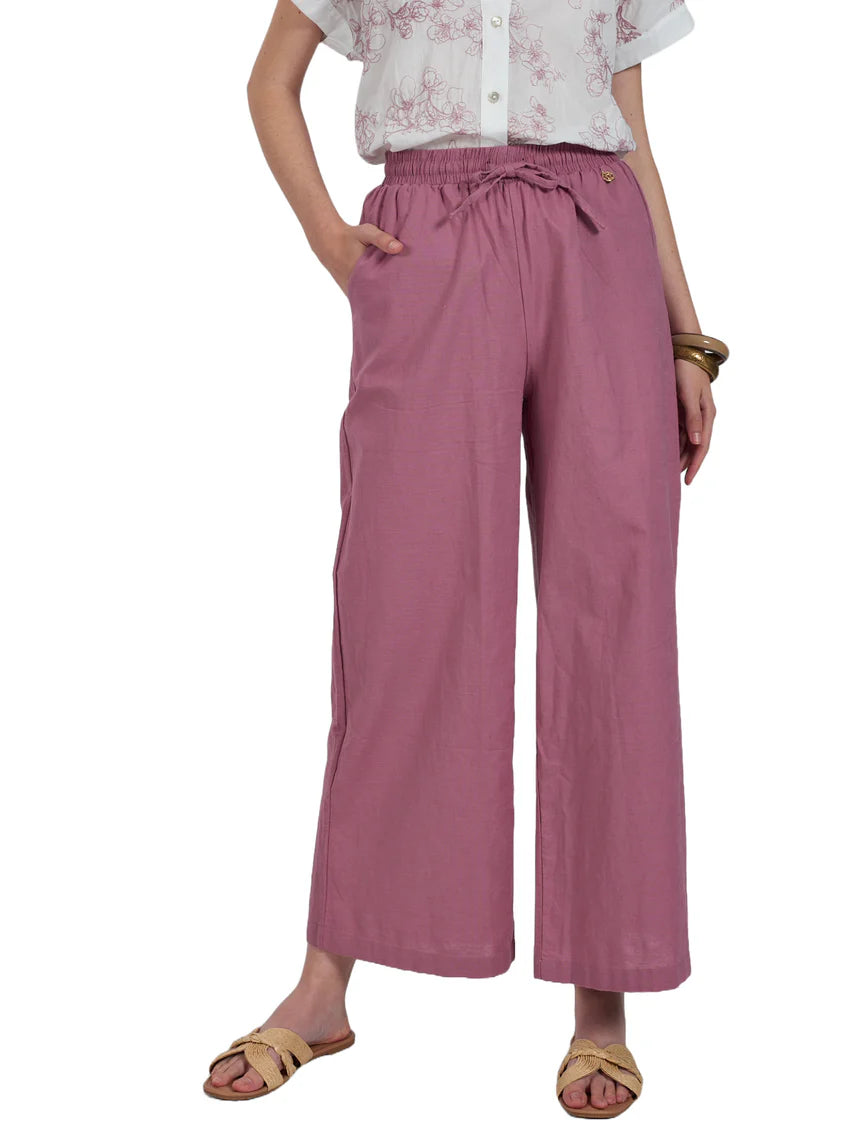 Casual, Cool Linen Palazzo Pants