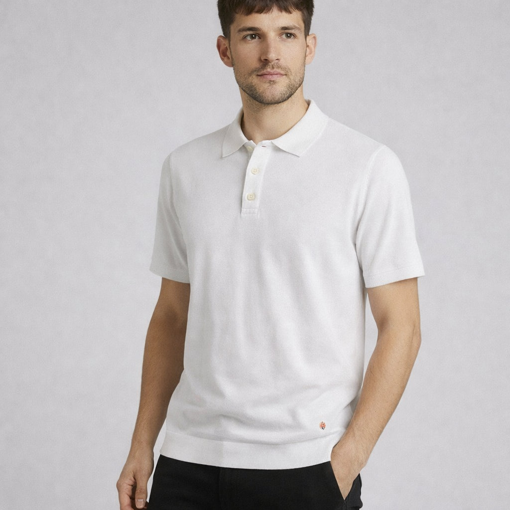 Polo en lin mélangé, maille Milano
