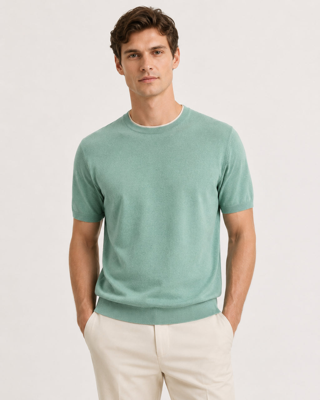 Maglia Girocollo in Cotone Punto Milano