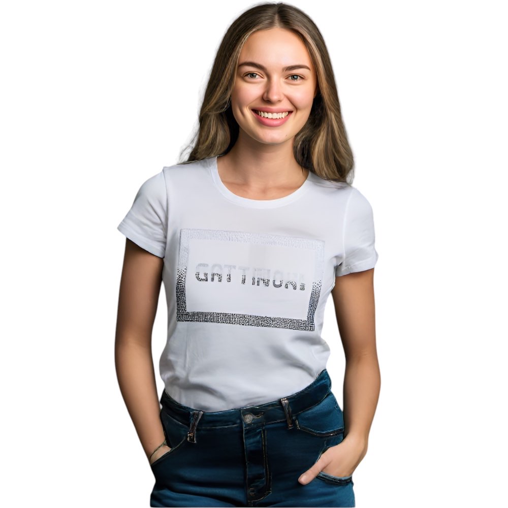 T-shirt Gattinoni con Logo in Strass