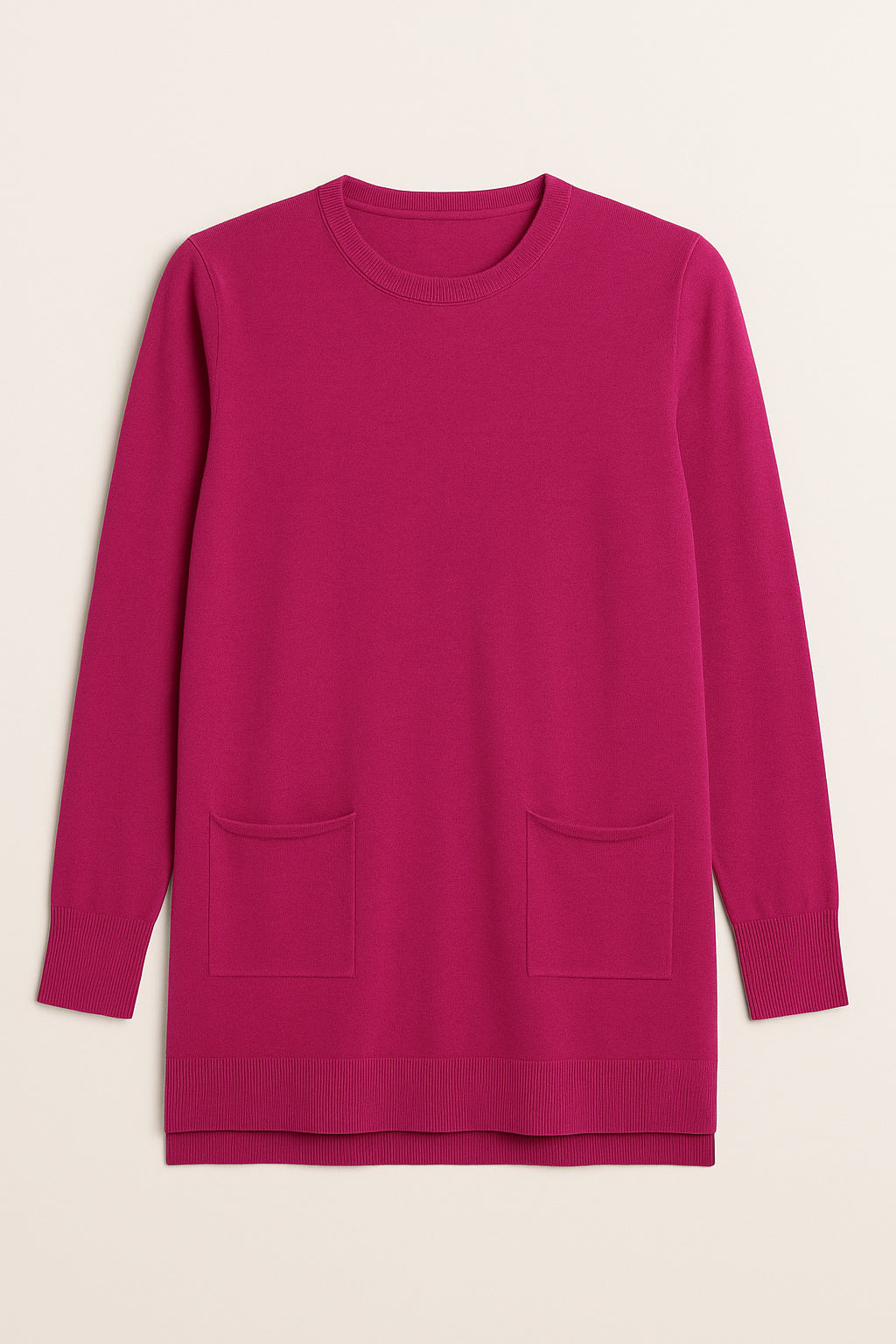 Maglia Lunga Donna Girocollo con Tasche Gattinoni