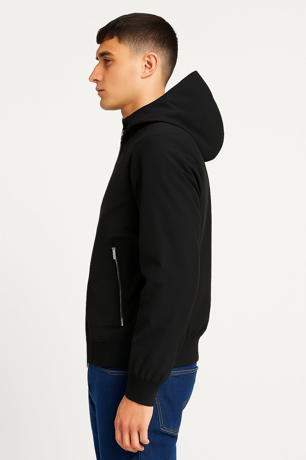 Veste coupe-vent technique d'été avec capuche réglable