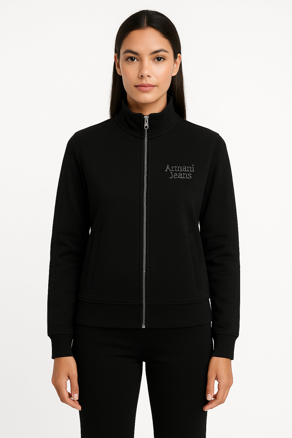 Felpa donna con zip e strass Armata di Mare